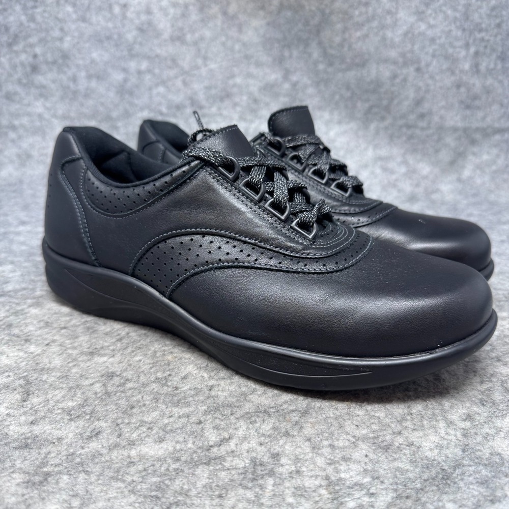 SAS Walk Easy Shoes Womens 8.5 M Black Leather Lace Up Comfort Casual Work USA